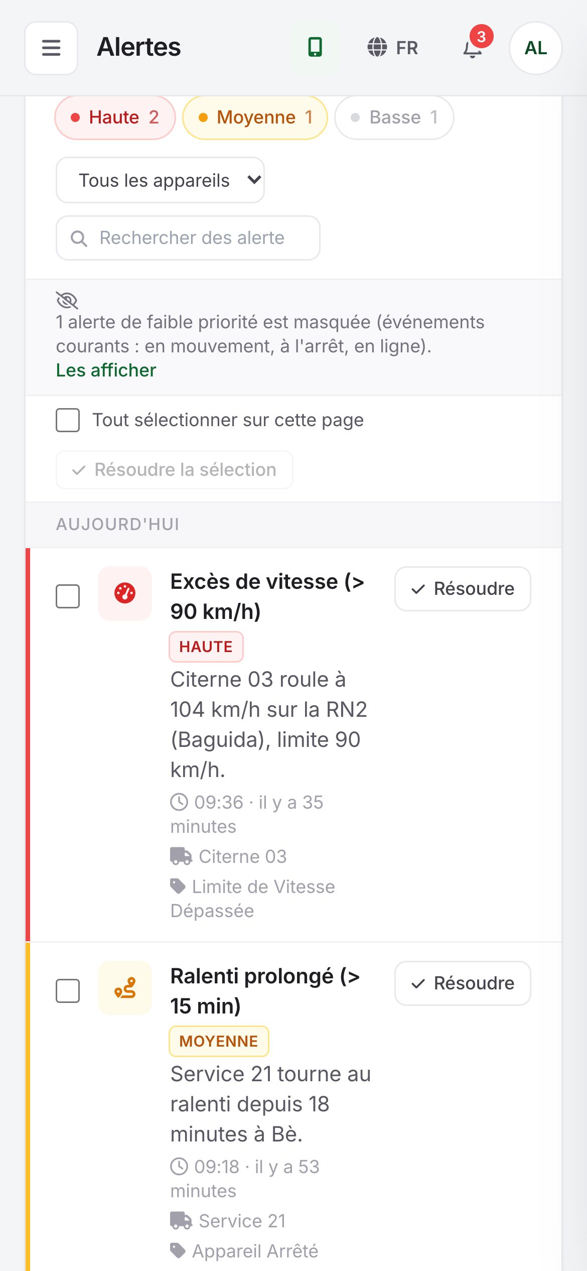 Les alertes sur un téléphone